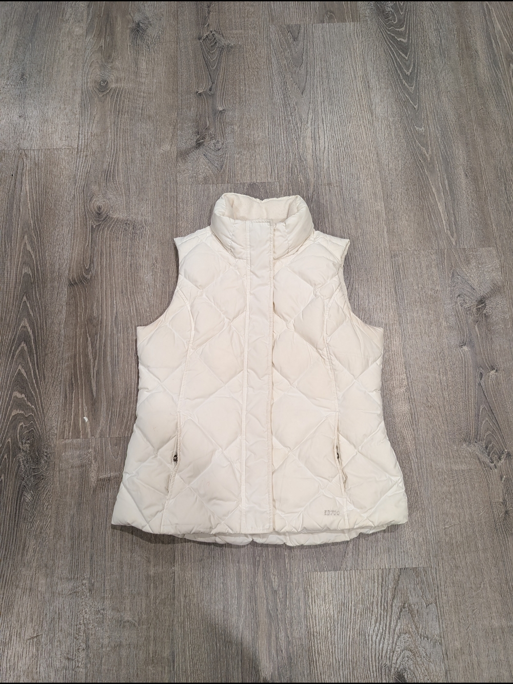 Eddie Bauer Premium Goose Down Puffer Vest White Quilted Women's Size Small